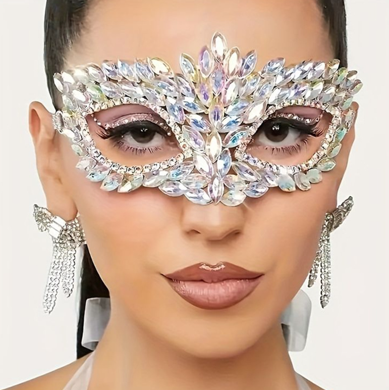 Luxury Crystal Rhinestone Face Jewelry Masquerade Mask